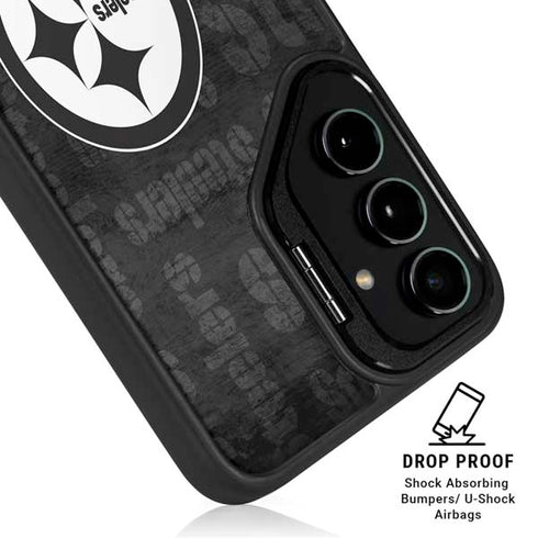 NFL Pittsburgh Steelers Black & White Galaxy S24 FE Kickstand Case